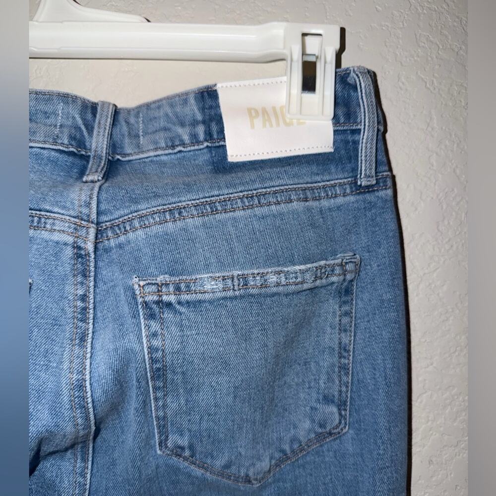 Paige Stella Straight Leg Jeans Azra Destructed Ultra High Rise 31 Inseam 25 - Picture 7 of 7